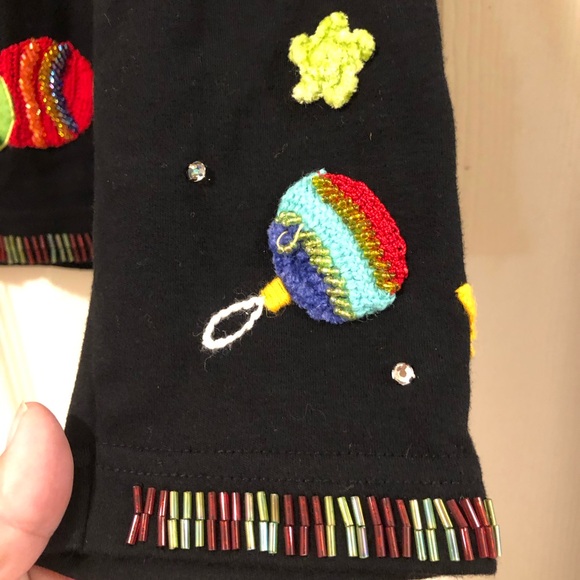 Vtg Beaer Beaded Christmas Sweater Size Medium - Picture 8 of 11